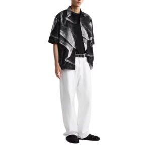 Zara men’s relaxed fit abstract pattern Black/whiteTextured marble Shirt size L